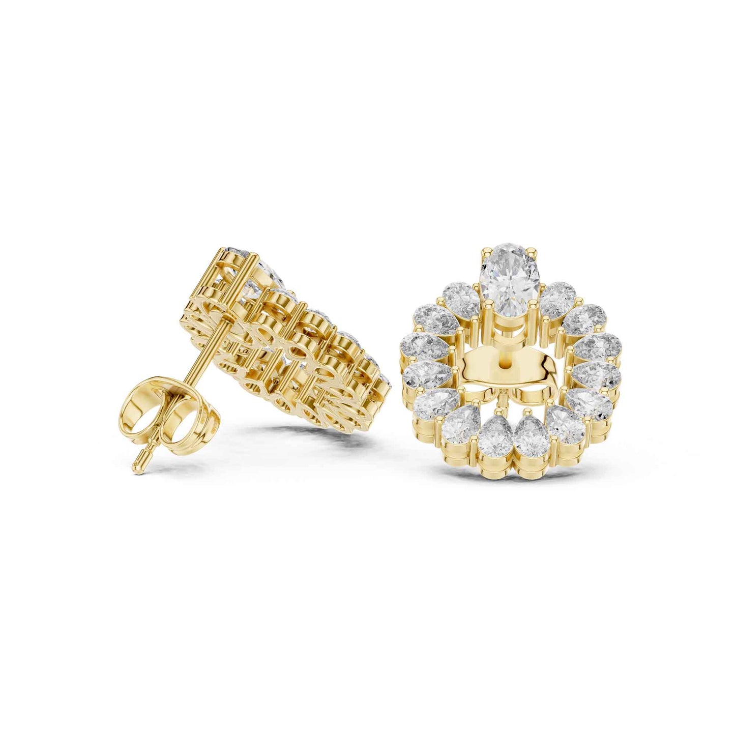 Multi-Shape Lab Grown Diamond Statement Stud Earrings