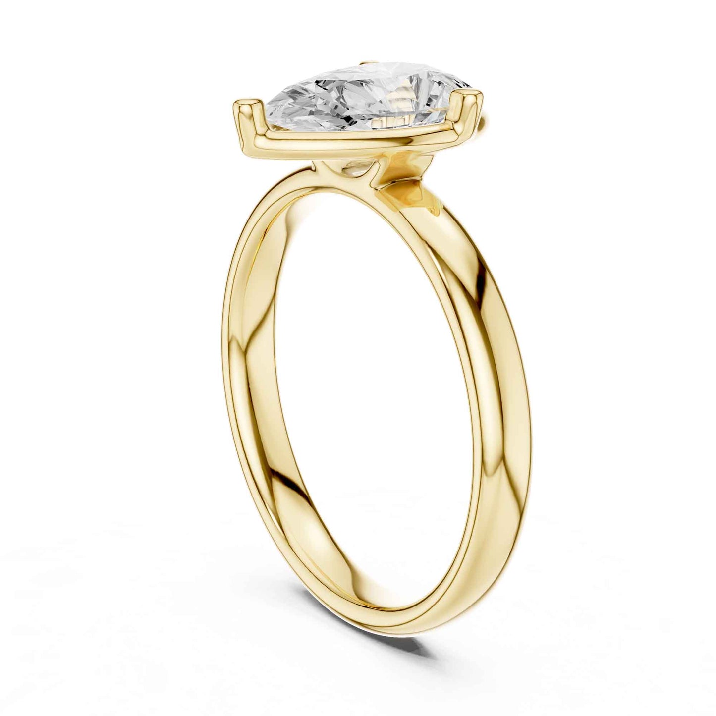 1.5 Carat Pear Cut Solitaire Diamond Engagement Ring