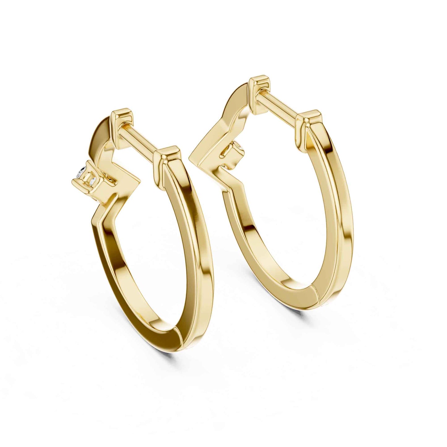 Round Cut Lab Grown Diamond Hoop & Huggie Earrings