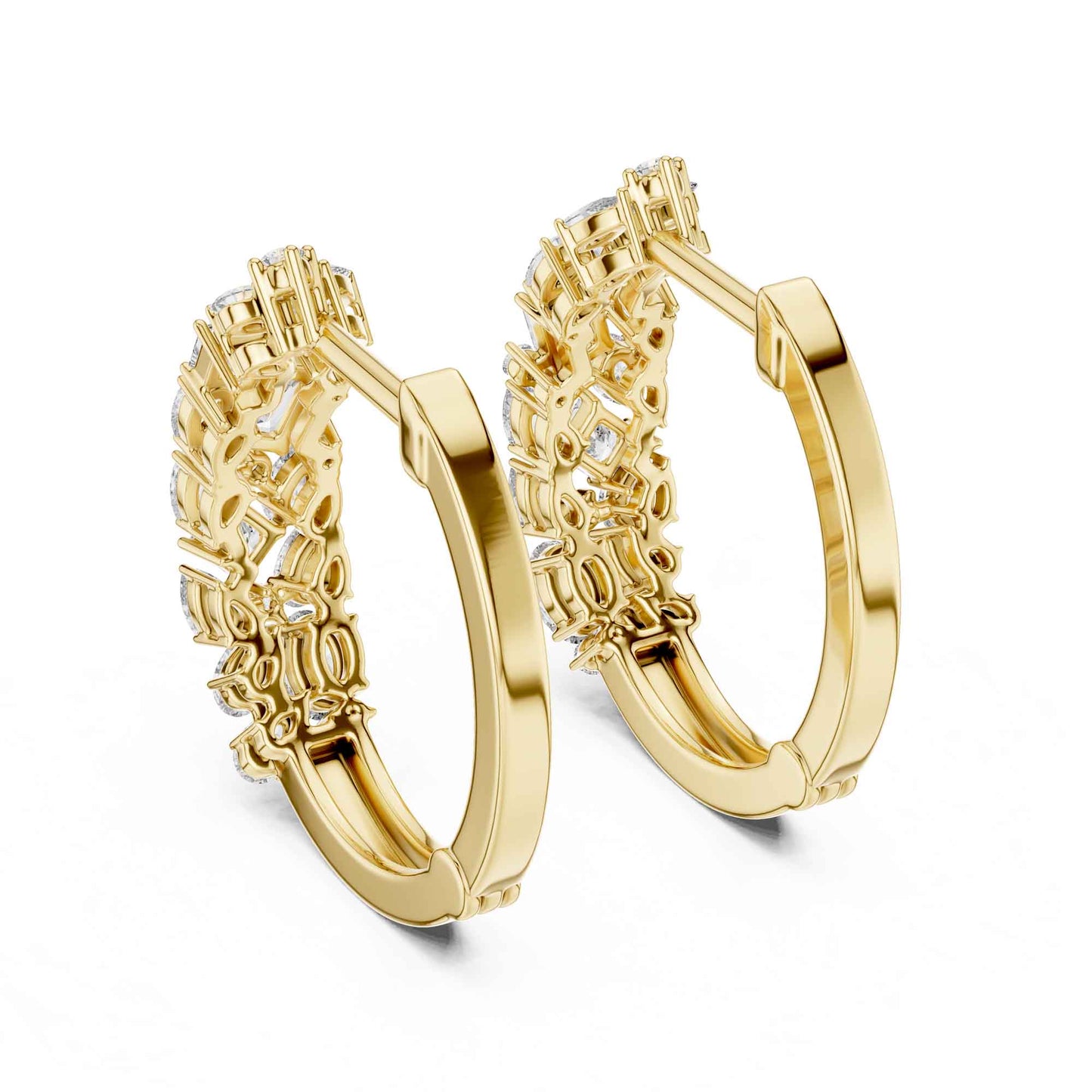 Multi-Shape Cluster Lab Grown Diamond Hoop & Huggie Earrings