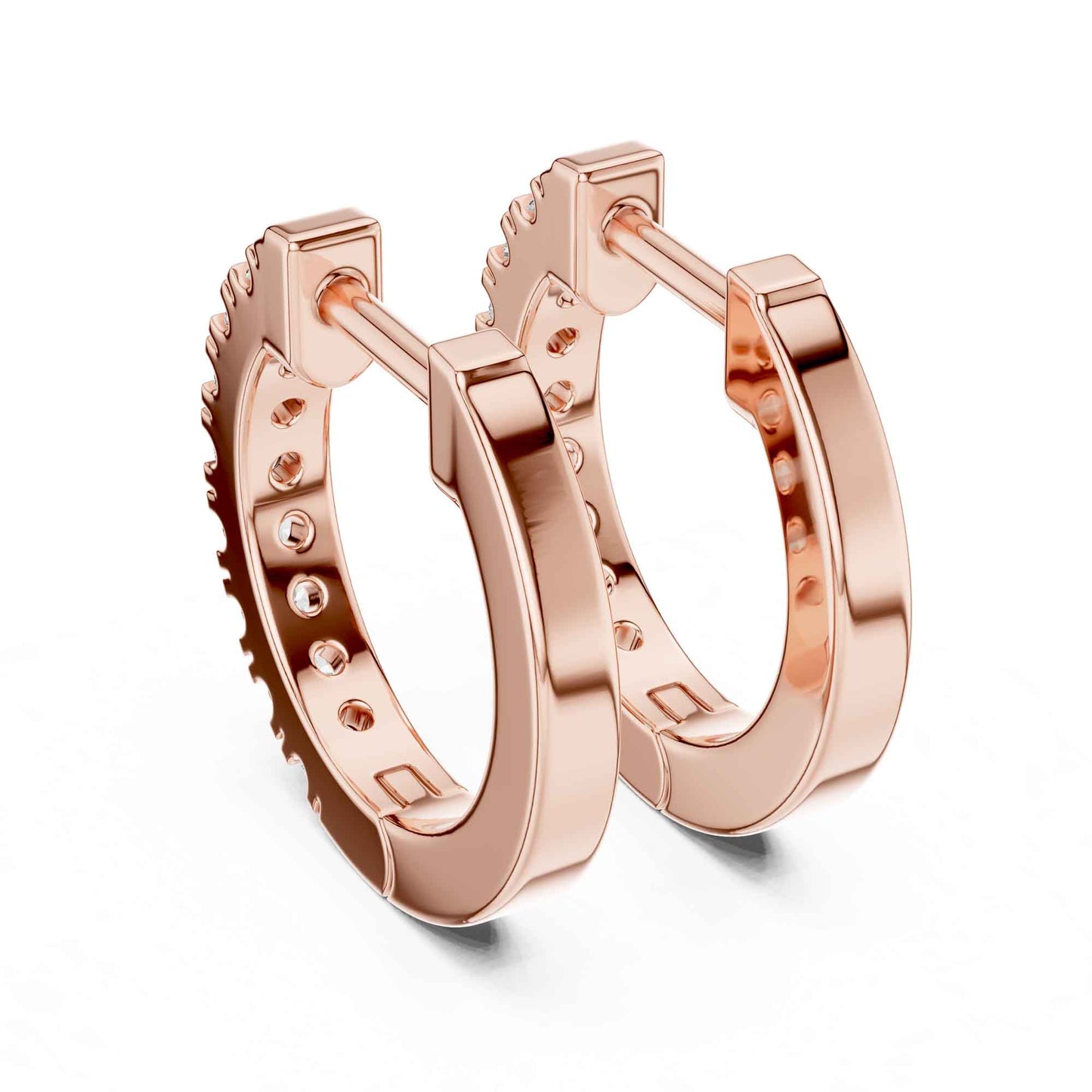 Classic Round Cut Lab Grown Diamond Hoop & Huggie Earrings