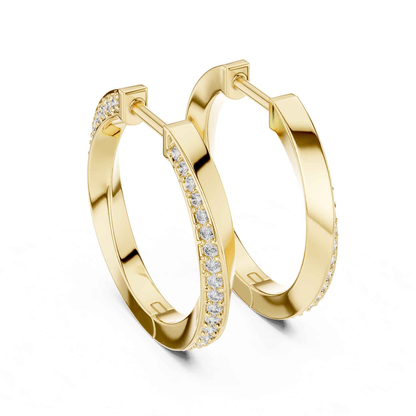 Classic Round Cut Lab Grown Diamond Hoop & Huggie Earrings
