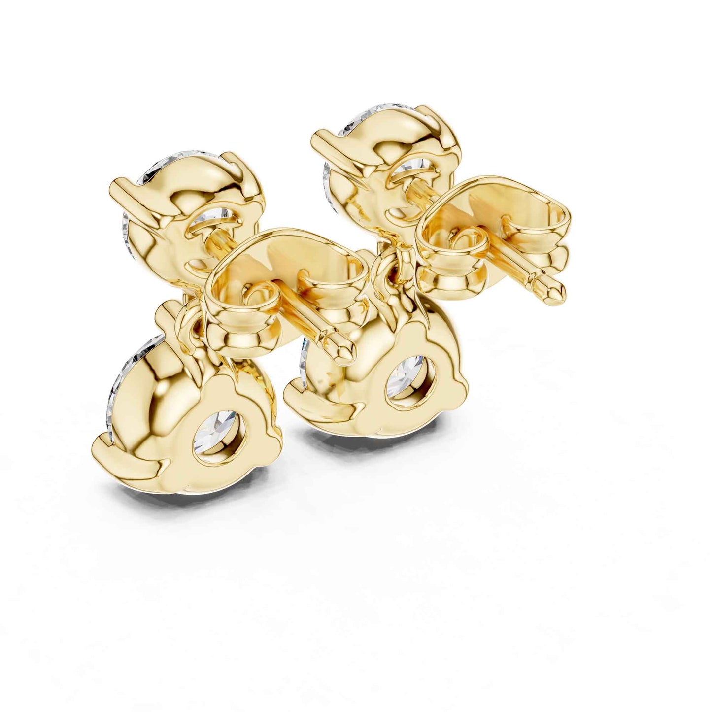 Classic Duo Round Lab Grown Diamond Drop & Dangle Earrings