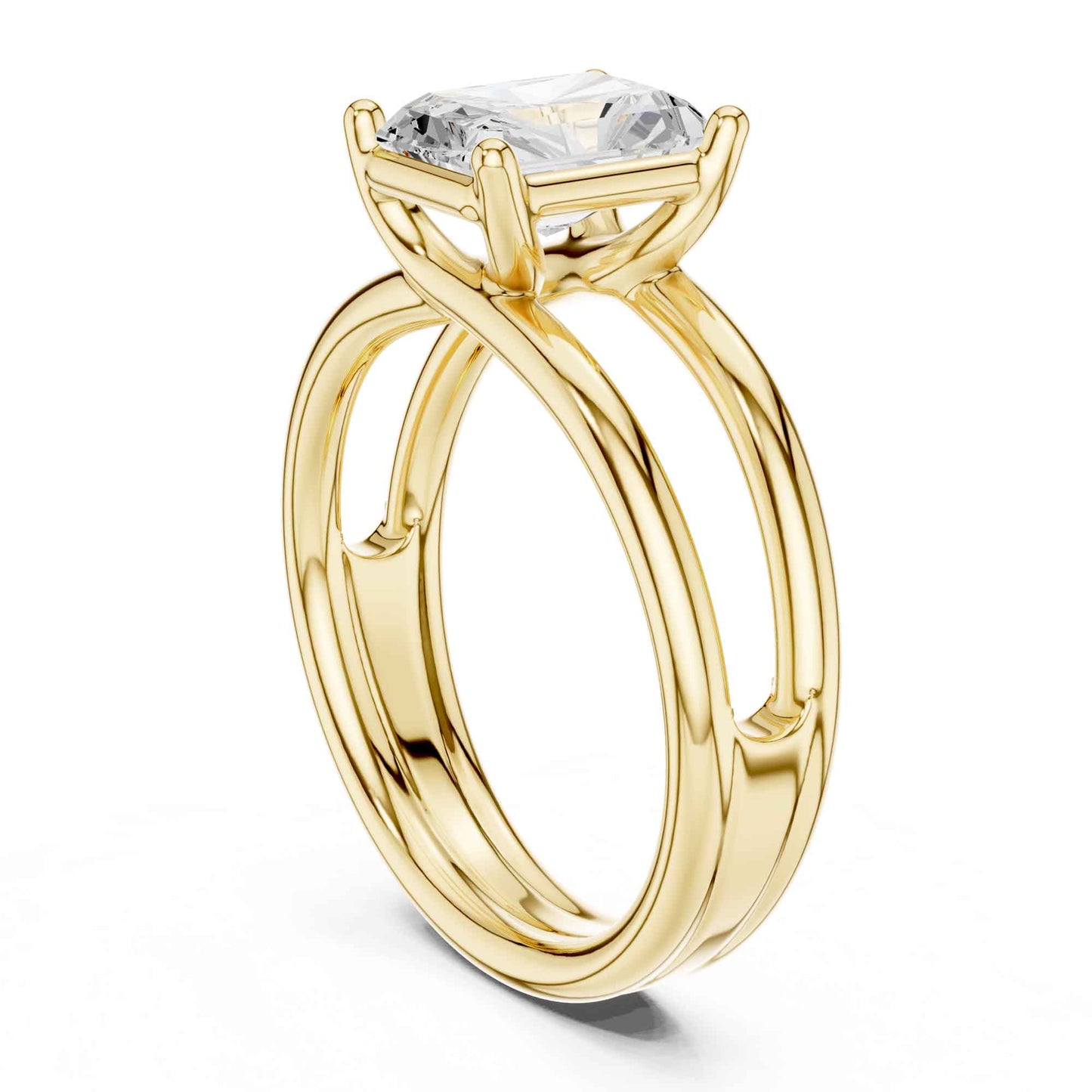 2 Carat Square Radiant Cut Diamond Solitaire Engagement Ring