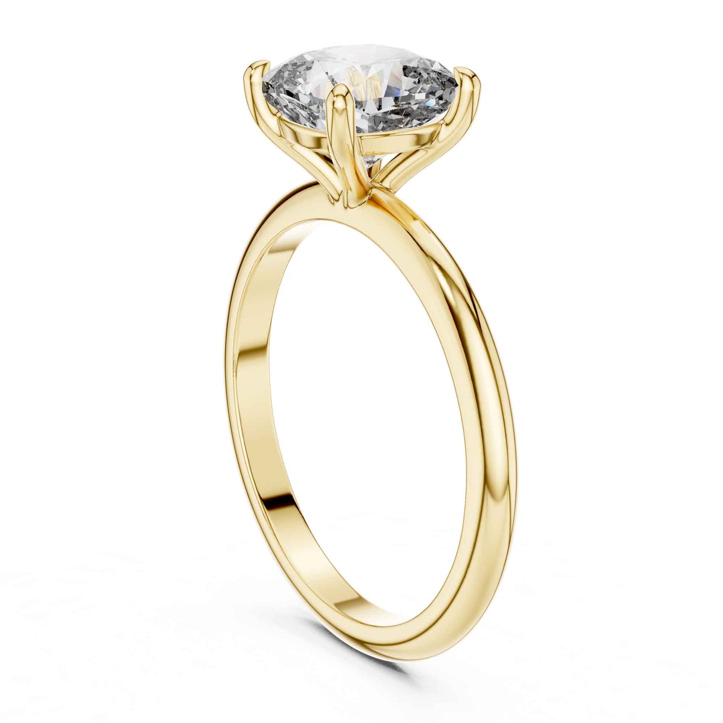 2 Carat Classic Cushion Cut Solitaire Diamond Engagement Ring