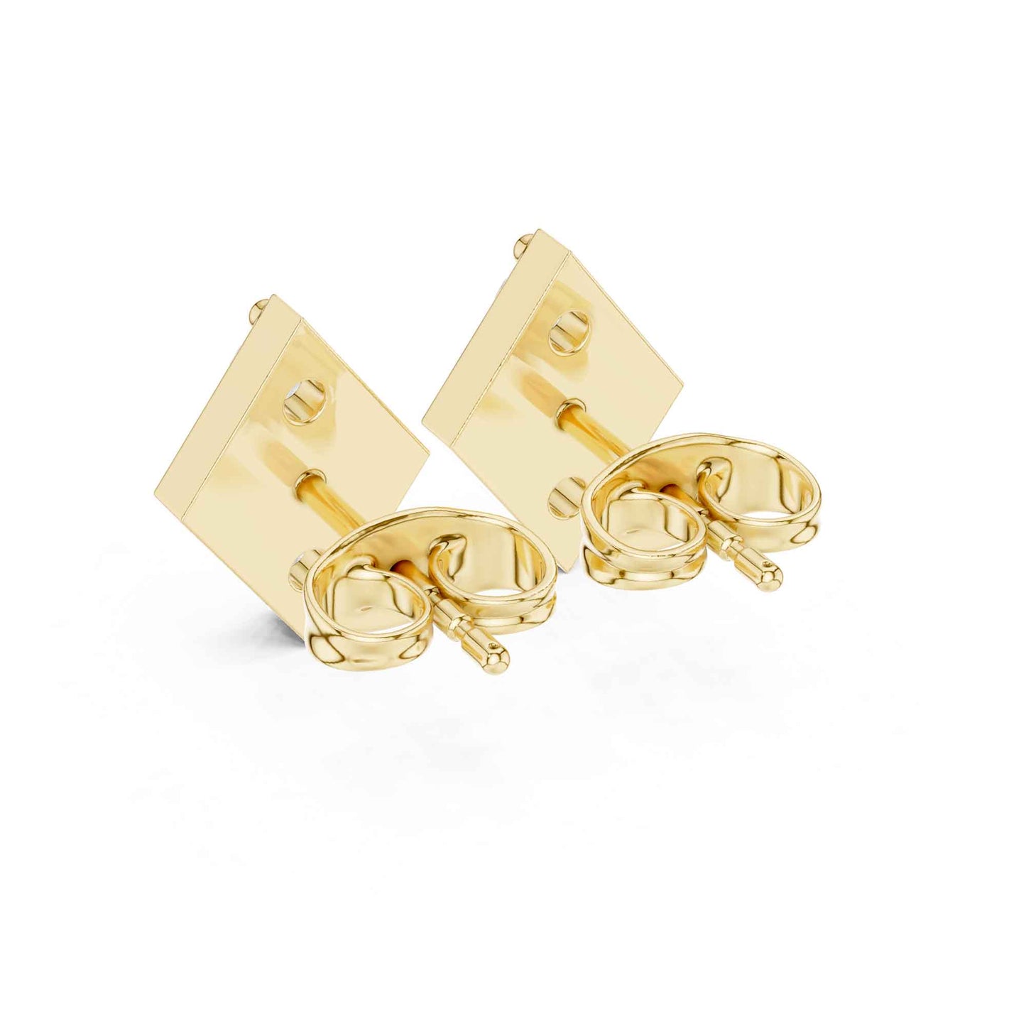 Geometric Lab Grown Diamond Bar Stud Earrings