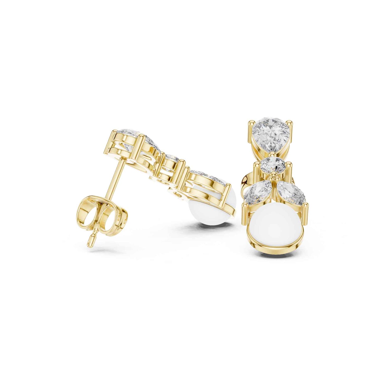 Seraphine Lab Grown Diamond With Pearl Drop & Dangle Earrings