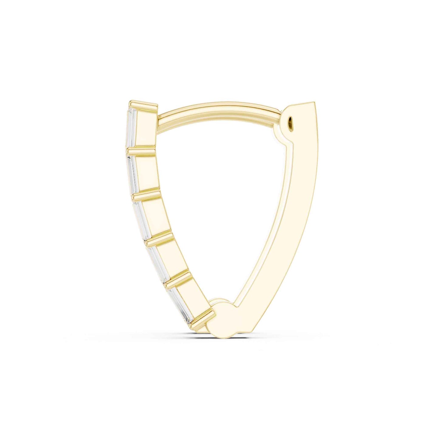 Baguette Straight Lab Grown Diamond Minimal Hoop & Huggie Earrings