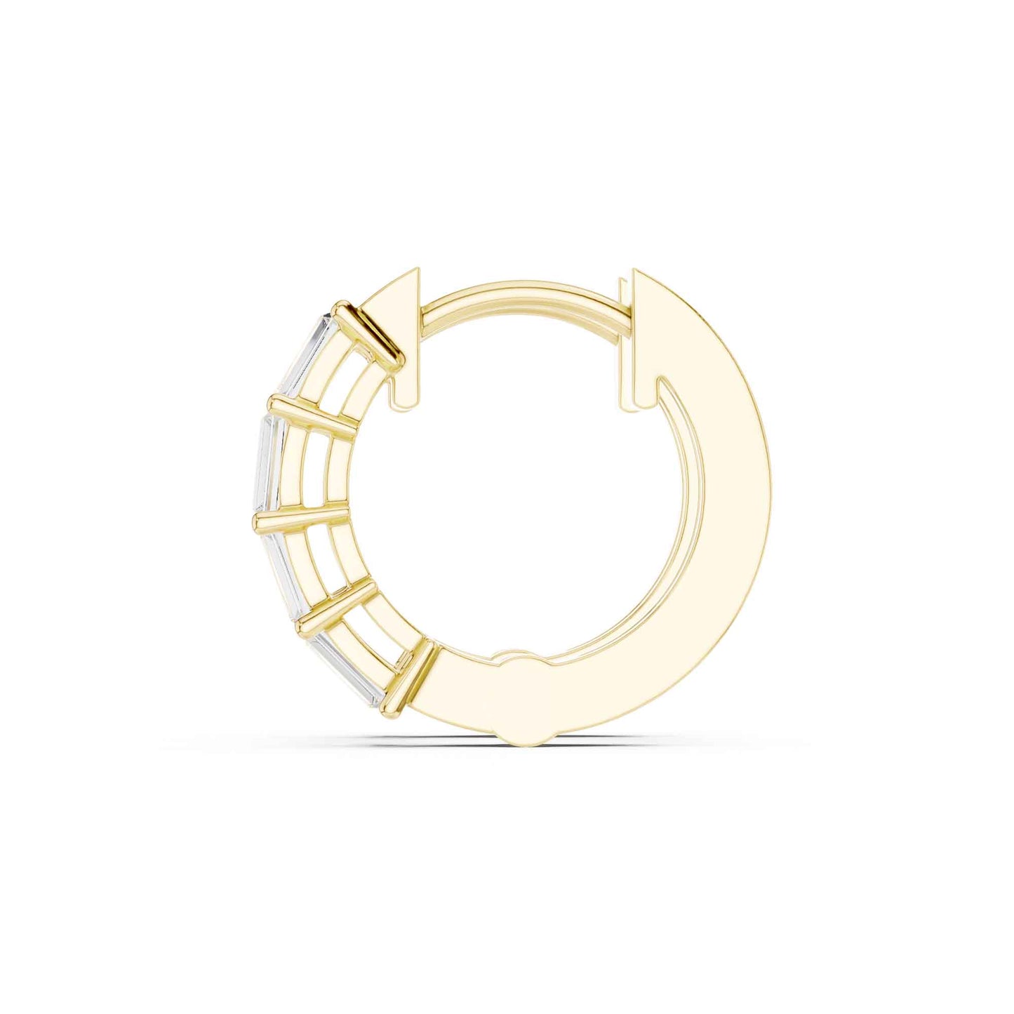 Baguette Straight Cut Lab Grown Diamond Hoop & Huggie Earrings