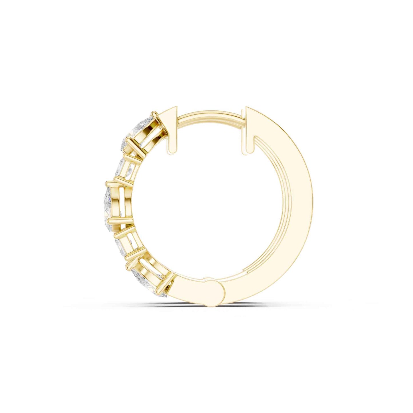 Pear & Princess Cut Lab Grown Diamond Hoop & Huggie Earrings