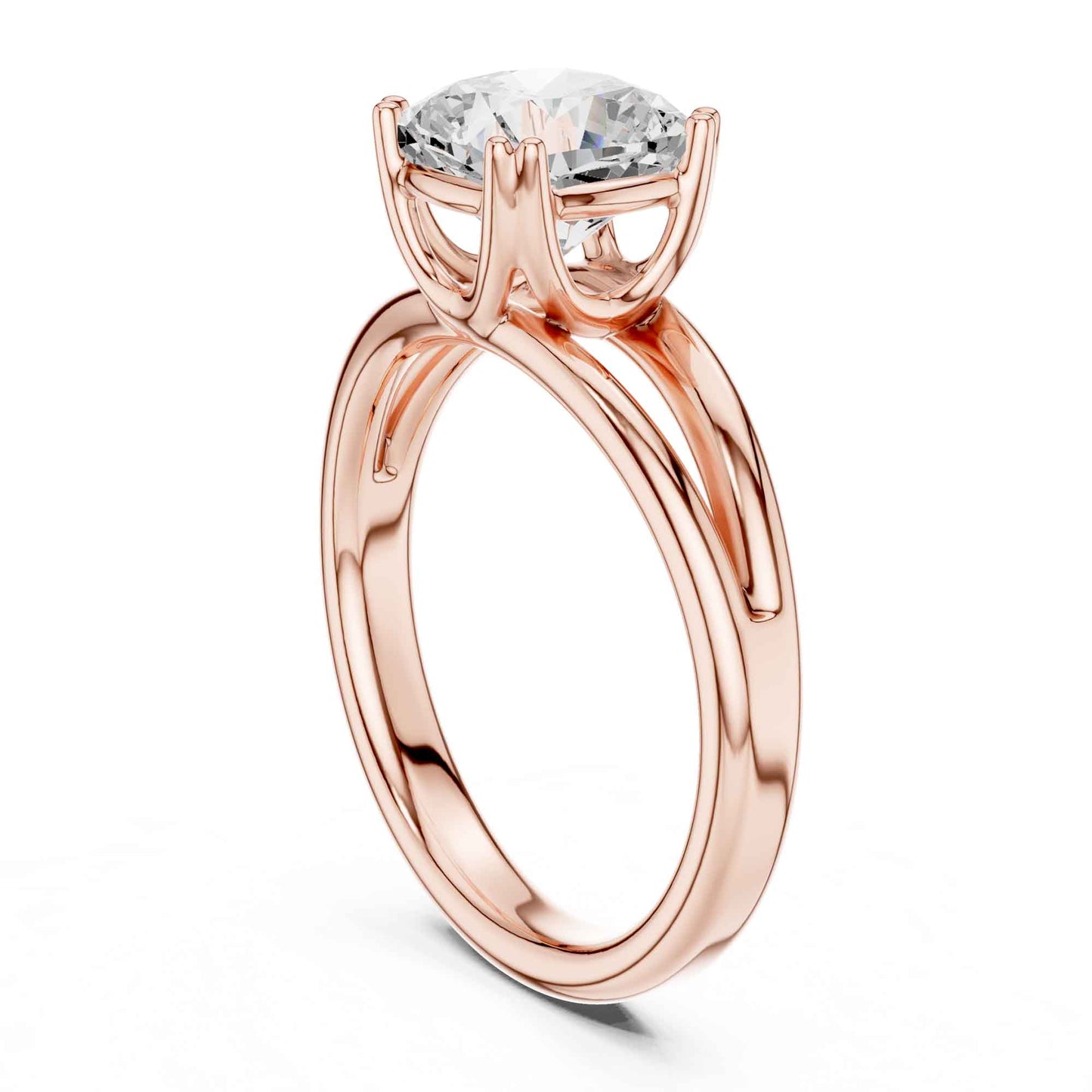 2 Carat Cushion Cut Lab Grown Diamond Split Shank Ring