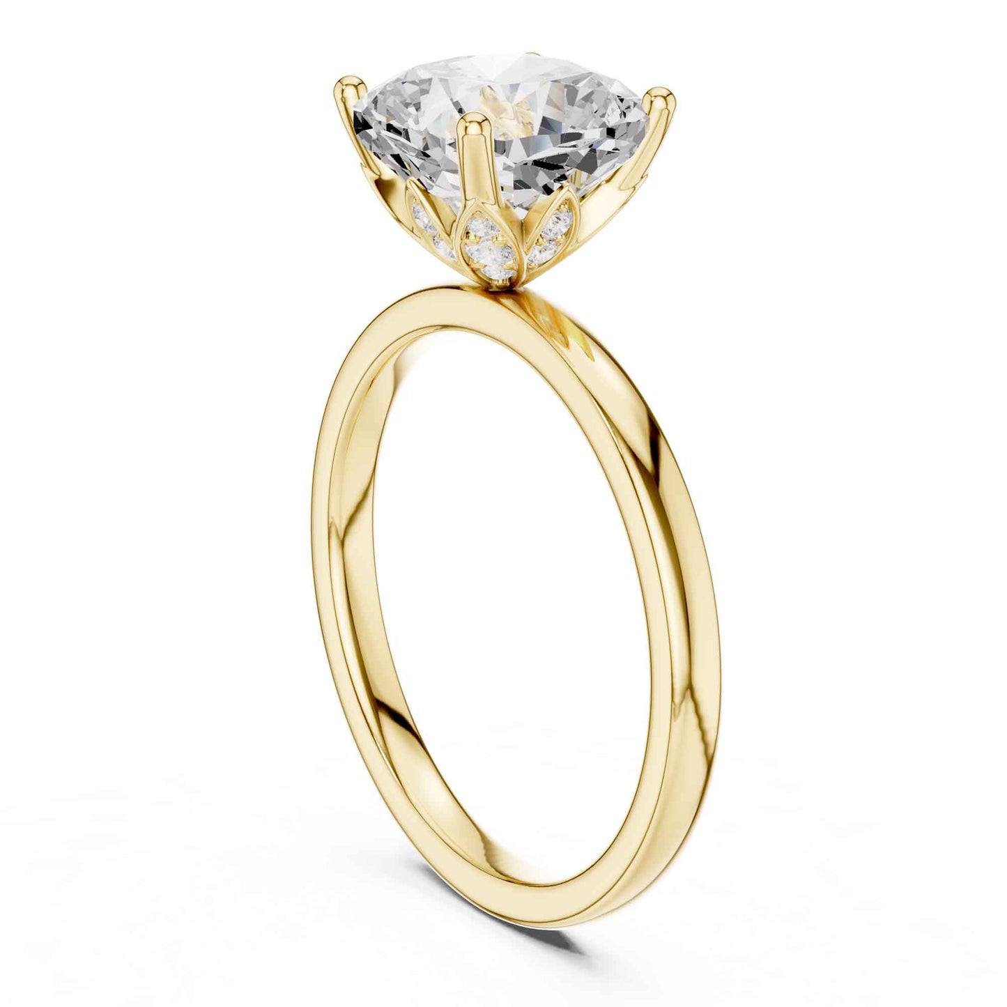 2 Carat Cushion Cut Diamond Engagement Ring in Classic Solitaire Setting