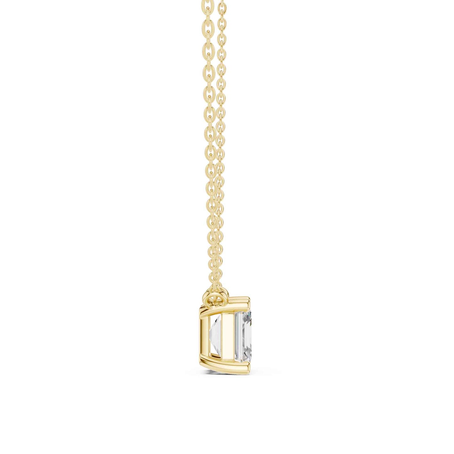 Asscher Cut Lab Grown Diamond Solitaire Chain & Pendant