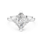 1 Carat Marquise Cut Three Stone Lab Grown Diamond Engagement Ring