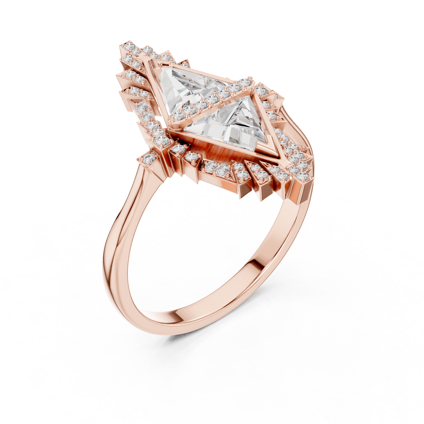 Geometric Trillion Lab-Grown Diamond Ring