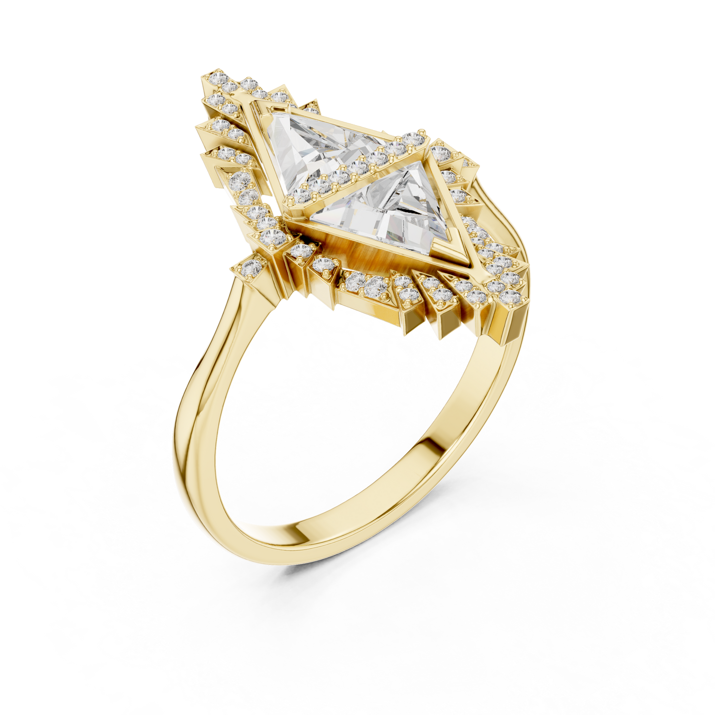 Geometric Trillion Lab-Grown Diamond Ring