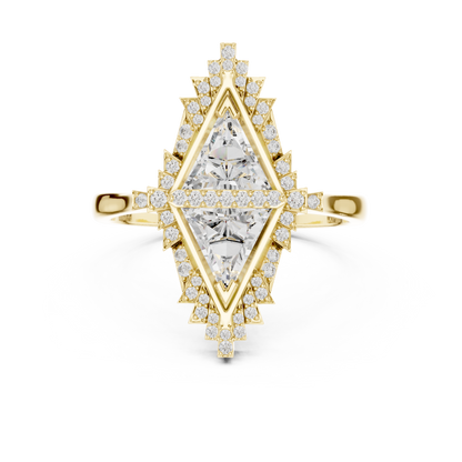 Geometric Trillion Lab-Grown Diamond Ring