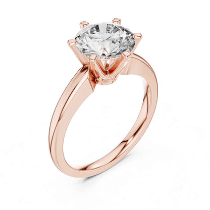 1 Carat Round Lab Grown Diamond Solitaire Engagement Ring