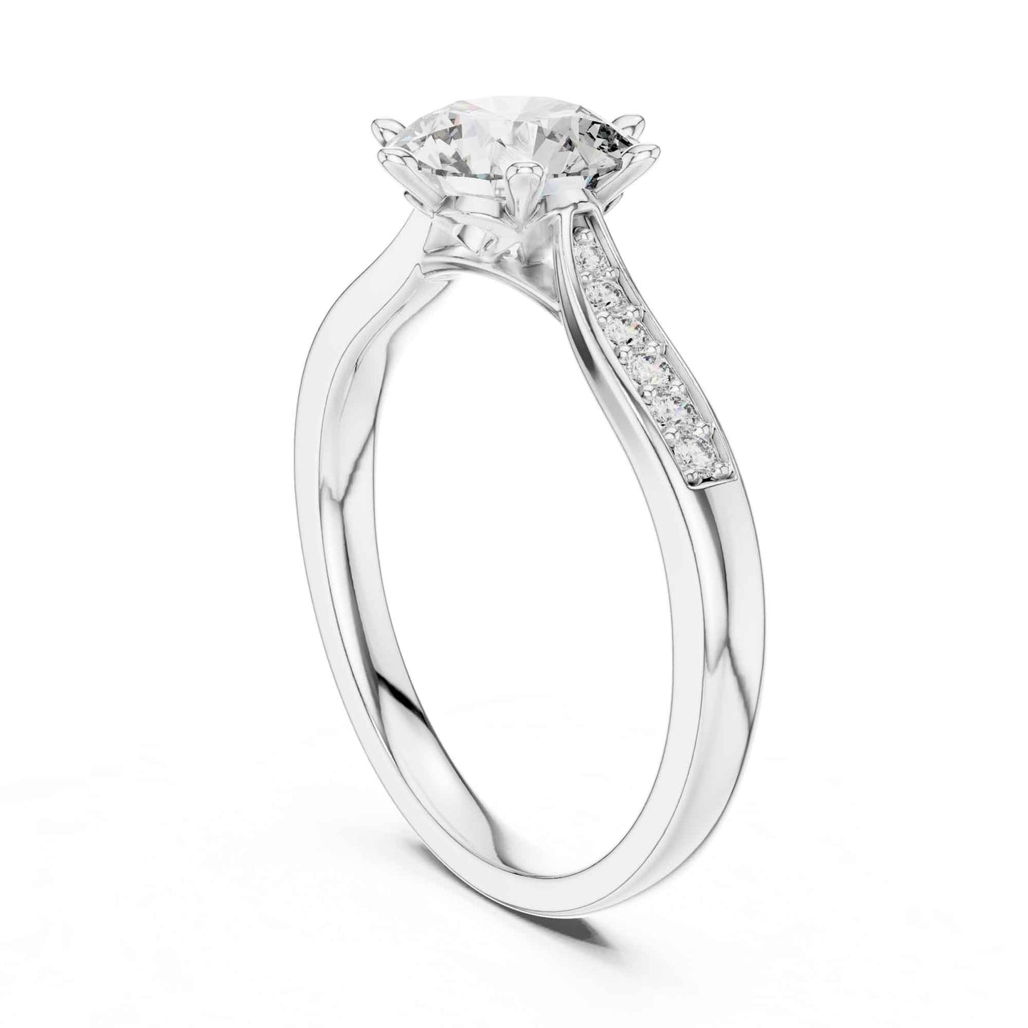 1 Carat Round Lab Grown Diamond Solitaire Engagement Ring
