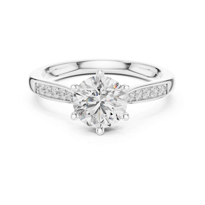 1 Carat Round Lab Grown Diamond Solitaire Engagement Ring