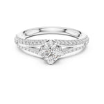0.50 Carat Round Lab Diamond Solitaire Ring with Pavé Split Band