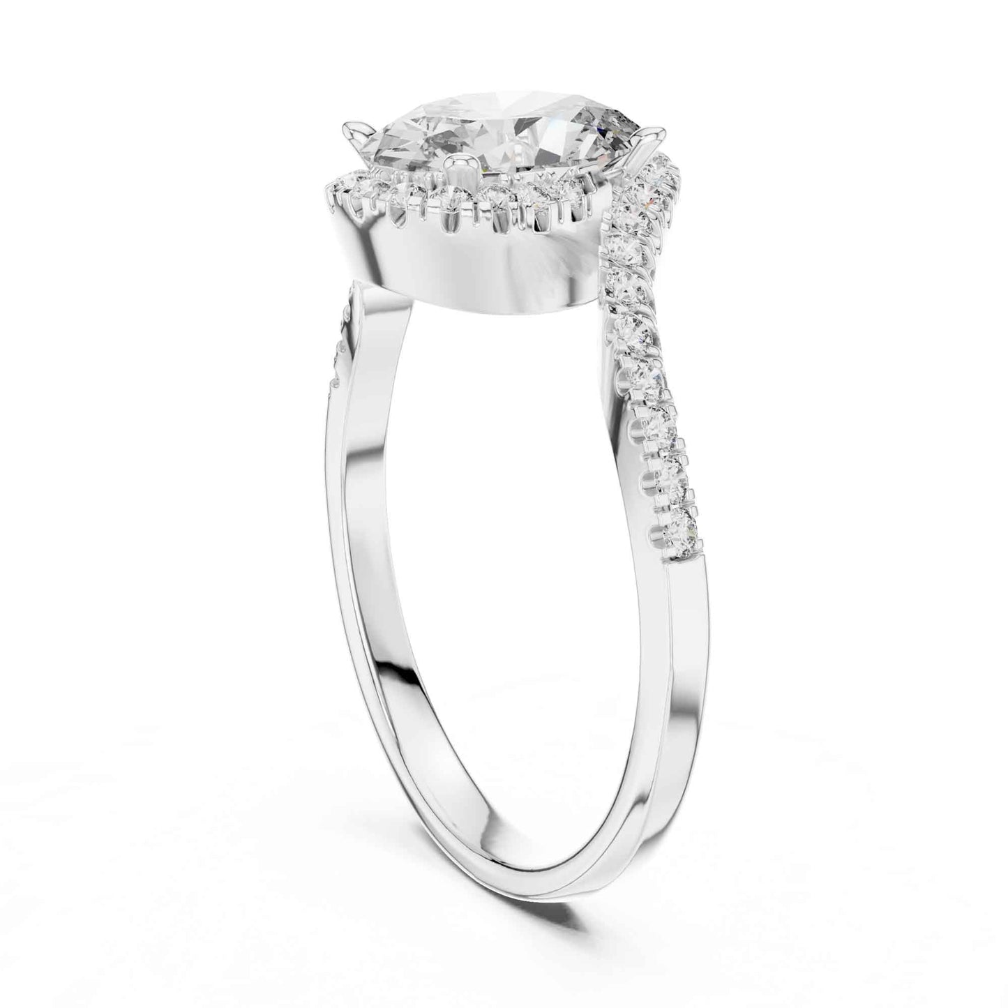 1 Carat Oval Cut Lab Grown Diamond Engagement Ring