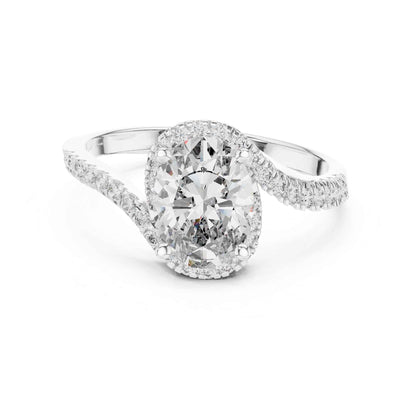 1 Carat Oval Cut Lab Grown Diamond Engagement Ring