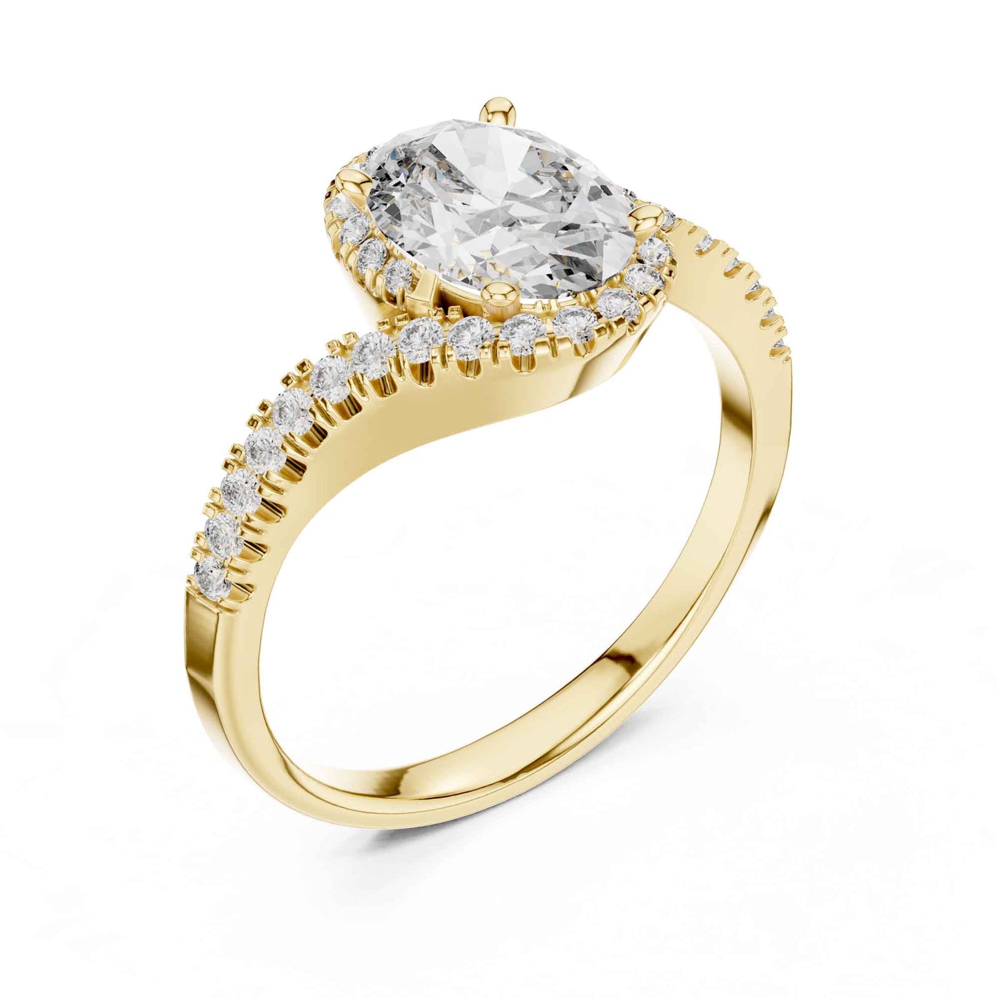 1 Carat Oval Cut Lab Grown Diamond Engagement Ring