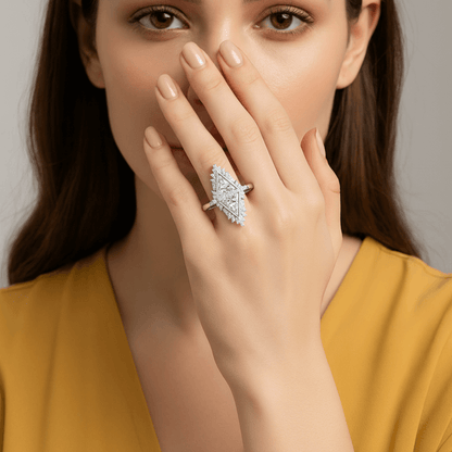 Geometric Trillion Lab-Grown Diamond Ring