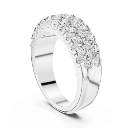 Wide Three Row Lab Grown Diamond Eternity Wedding Band