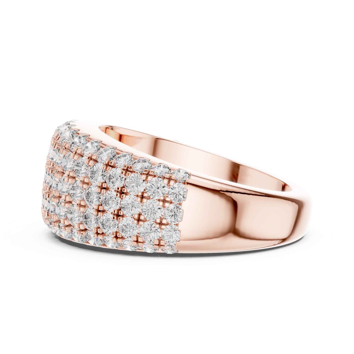 Carat Luxury Five Row Lab Grown Diamond Eternity Wedding Band