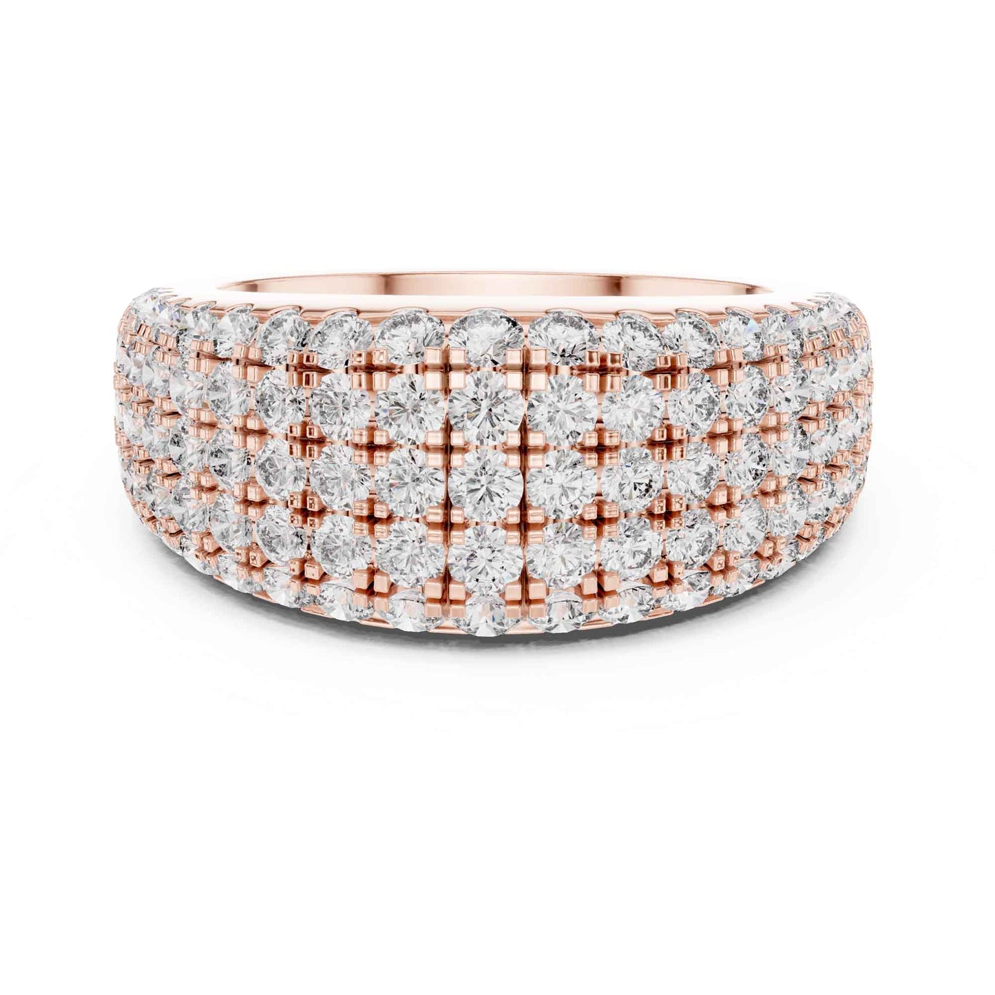 Carat Luxury Five Row Lab Grown Diamond Eternity Wedding Band