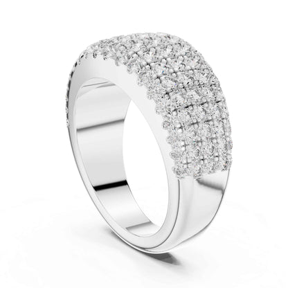 Carat Luxury Five Row Lab Grown Diamond Eternity Wedding Band