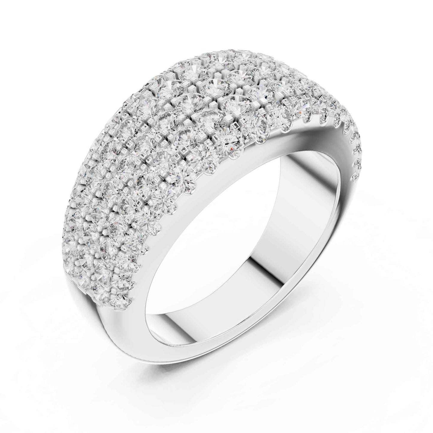 Carat Luxury Five Row Lab Grown Diamond Eternity Wedding Band