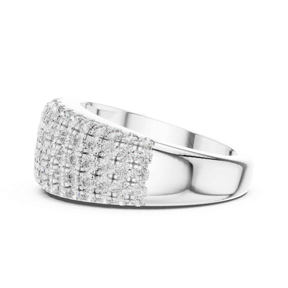 Carat Luxury Five Row Lab Grown Diamond Eternity Wedding Band