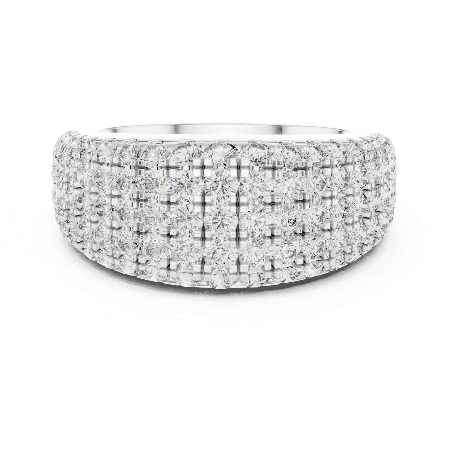 Carat Luxury Five Row Lab Grown Diamond Eternity Wedding Band