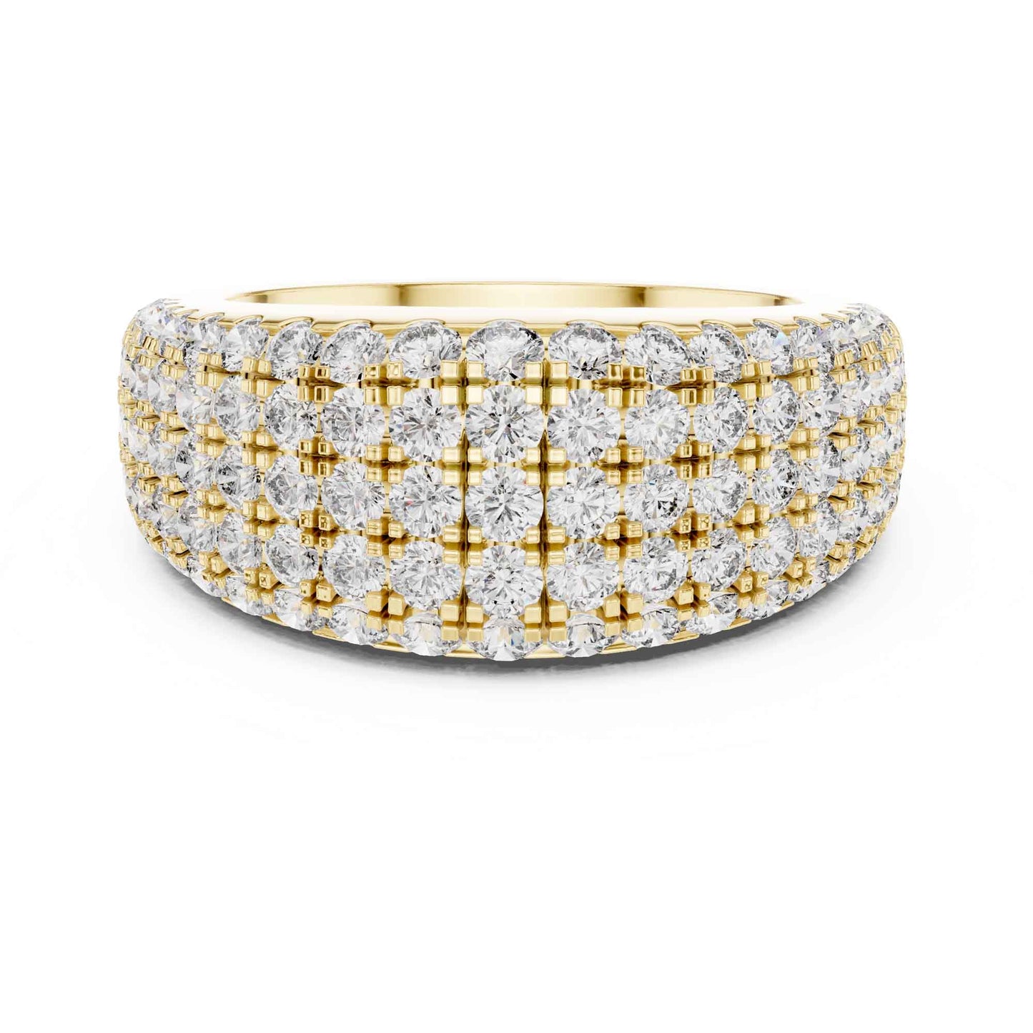 Carat Luxury Five Row Lab Grown Diamond Eternity Wedding Band