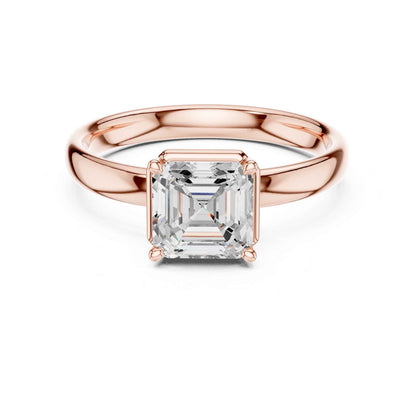 1.5 Carat Asscher Cut Diamond Engagement Ring with Classic Four-Prong