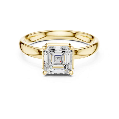 1.5 Carat Asscher Cut Diamond Engagement Ring with Classic Four-Prong