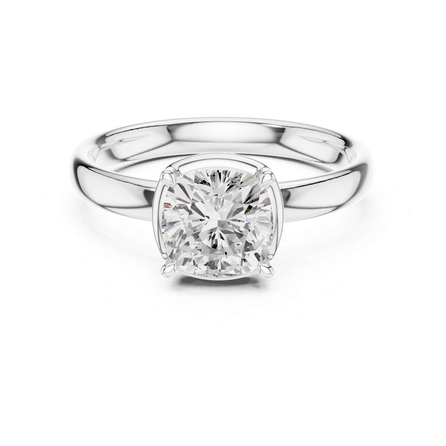 1.5 Carat Cushion Cut Diamond Engagement Ring with Classic Four-Prong