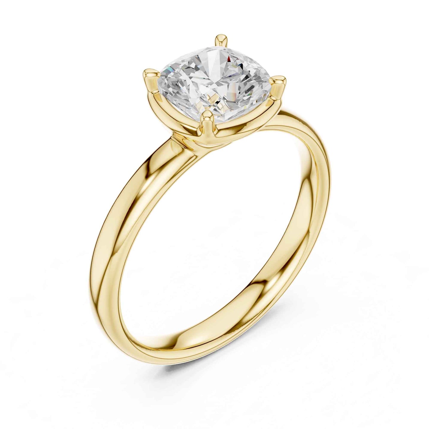 1.5 Carat Cushion Cut Diamond Engagement Ring with Classic Four-Prong