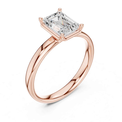 1.5 Carat Emerald Cut Diamond Engagement Ring with Classic Four-Prong