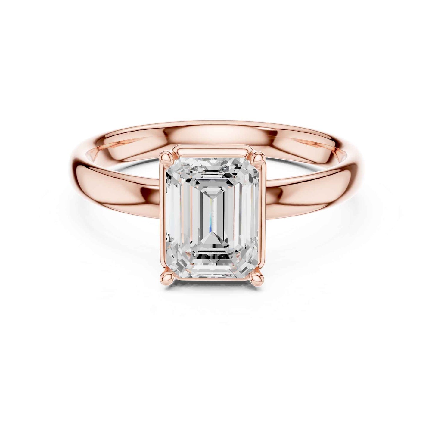1.5 Carat Emerald Cut Diamond Engagement Ring with Classic Four-Prong