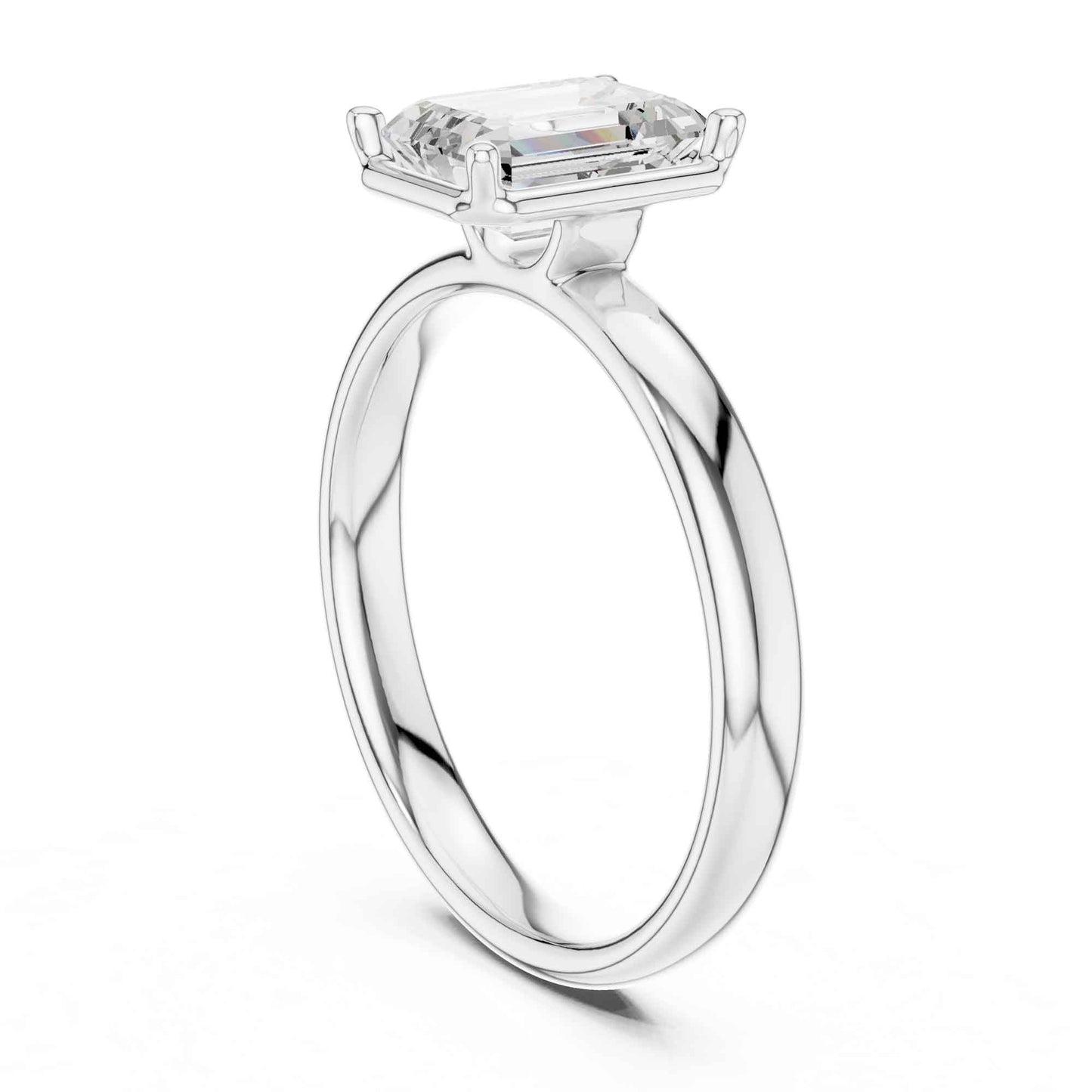 1.5 Carat Emerald Cut Diamond Engagement Ring with Classic Four-Prong