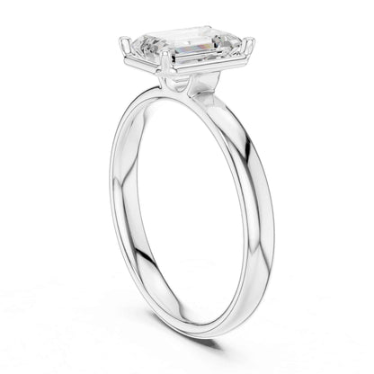 1.5 Carat Emerald Cut Diamond Engagement Ring with Classic Four-Prong