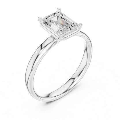 1.5 Carat Emerald Cut Diamond Engagement Ring with Classic Four-Prong