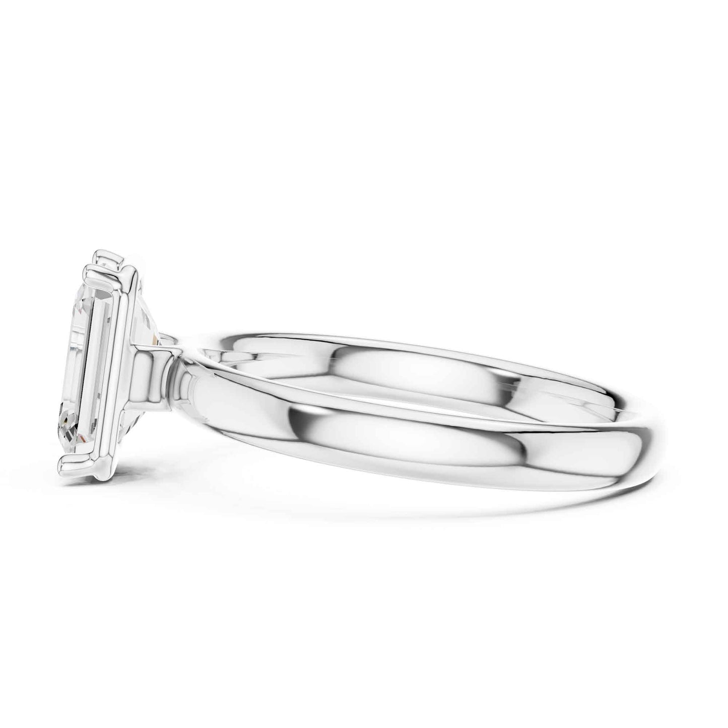 1.5 Carat Emerald Cut Diamond Engagement Ring with Classic Four-Prong