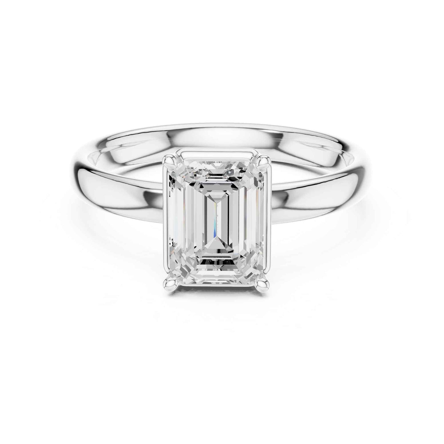 1.5 Carat Emerald Cut Diamond Engagement Ring with Classic Four-Prong
