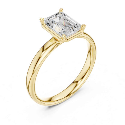 1.5 Carat Emerald Cut Diamond Engagement Ring with Classic Four-Prong