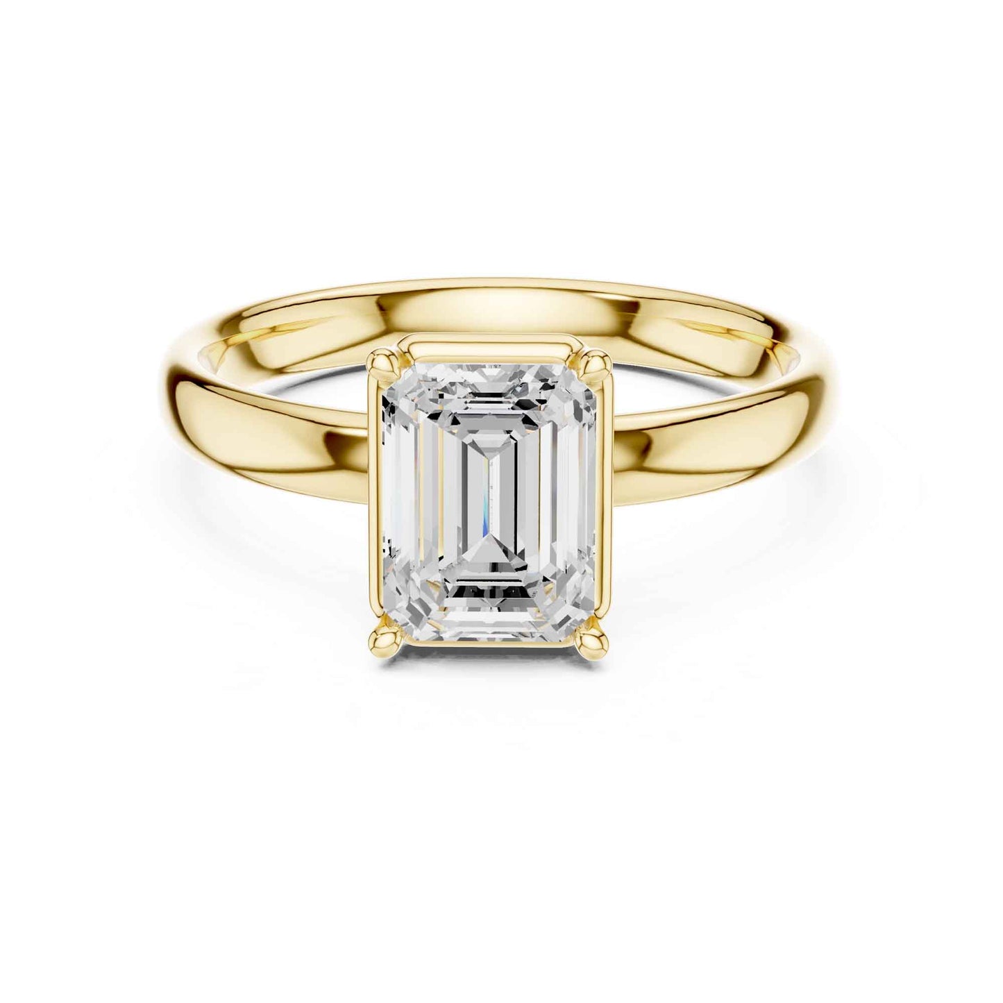 1.5 Carat Emerald Cut Diamond Engagement Ring with Classic Four-Prong